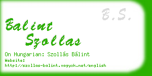balint szollas business card